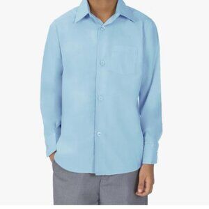 Boys Size 5 Sky Blue Button Down Long Sleeve Shirt